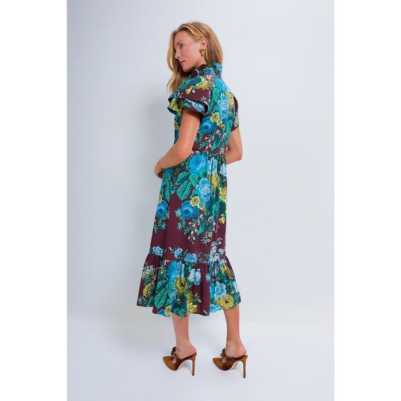 TUCKERNUCK Oxblood Verdant Floral Alice Dress Size M NWT Retail $298 Tuckernuck - Picture 2 of 6